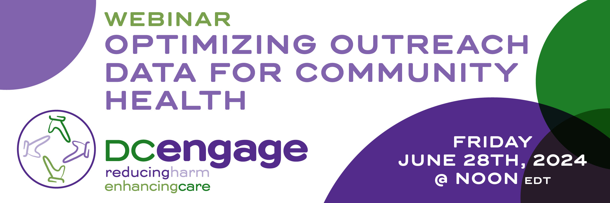 DC Engage Logo with text Optimizing Outreach Data for Community Health.